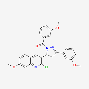 (5-(2-chloro-7-methoxyquinolin-3-yl)-3-(3-methoxyphenyl)-4,5-dihydro-1H-pyrazol-1-yl)(3-methoxyphenyl)methanone