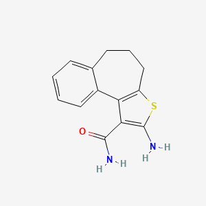 molecular formula C14H14N2OS B2647657 4-Amino-5-thiatricyclo[8.4.0.0^{2,6}]tetradeca-1(10),2(6),3,11,13-pentaene-3-carboxamide CAS No. 954260-58-3