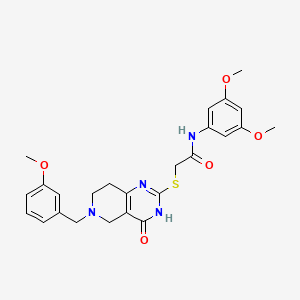 molecular formula C25H28N4O5S B2647658 N-(3,5-dimethoxyphenyl)-2-((6-(3-methoxybenzyl)-4-oxo-3,4,5,6,7,8-hexahydropyrido[4,3-d]pyrimidin-2-yl)thio)acetamide CAS No. 1111164-04-5
