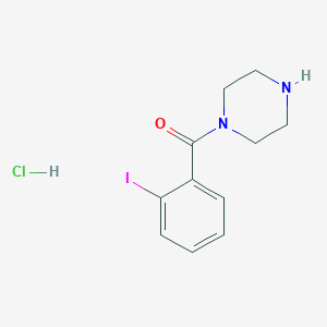 molecular formula C11H14ClIN2O B2647665 1-[(2-Iodophenyl)carbonyl]piperazine hydrochloride CAS No. 1193387-17-5