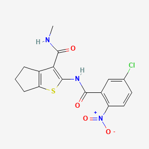 molecular formula C16H14ClN3O4S B2647675 2-(5-chloro-2-nitrobenzamido)-N-methyl-5,6-dihydro-4H-cyclopenta[b]thiophene-3-carboxamide CAS No. 893097-85-3