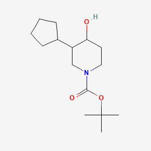 molecular formula C15H27NO3 B2647679 Tert-butyl 3-cyclopentyl-4-hydroxypiperidine-1-carboxylate CAS No. 1701538-57-9