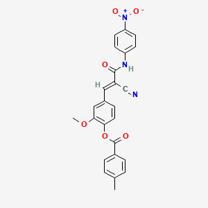 molecular formula C25H19N3O6 B2647680 [4-[(E)-2-cyano-3-(4-nitroanilino)-3-oxoprop-1-enyl]-2-methoxyphenyl] 4-methylbenzoate CAS No. 522603-98-1