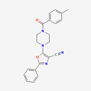 5-(4-(4-Methylbenzoyl)piperazin-1-yl)-2-phenyloxazole-4-carbonitrile