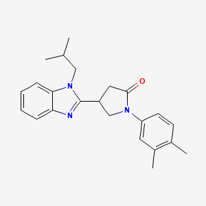 molecular formula C23H27N3O B2647687 1-(3,4-二甲苯基)-4-(1-异丁基-1H-苯并咪唑-2-基)吡咯烷-2-酮 CAS No. 847394-84-7