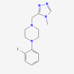 molecular formula C14H18FN5 B2647690 1-(2-fluorophenyl)-4-((4-methyl-4H-1,2,4-triazol-3-yl)methyl)piperazine CAS No. 2034553-26-7