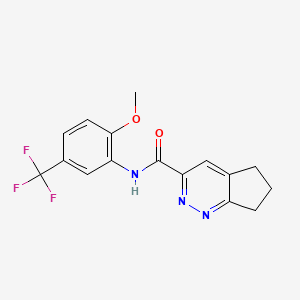 molecular formula C16H14F3N3O2 B2647691 N-[2-methoxy-5-(trifluoromethyl)phenyl]-5H,6H,7H-cyclopenta[c]pyridazine-3-carboxamide CAS No. 2415455-93-3
