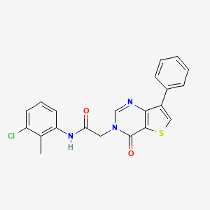 molecular formula C21H16ClN3O2S B2647695 N-(3-chloro-2-methylphenyl)-2-(4-oxo-7-phenylthieno[3,2-d]pyrimidin-3(4H)-yl)acetamide CAS No. 1105207-28-0
