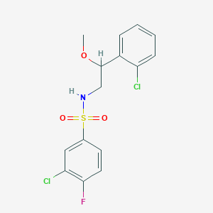 molecular formula C15H14Cl2FNO3S B2647699 3-氯-N-(2-(2-氯苯基)-2-甲氧基乙基)-4-氟苯磺酰胺 CAS No. 1798659-75-2