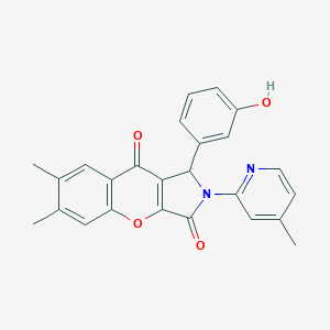 molecular formula C25H20N2O4 B264770 1-(3-Hydroxyphenyl)-6,7-dimethyl-2-(4-methyl-2-pyridinyl)-1,2-dihydrochromeno[2,3-c]pyrrole-3,9-dione 