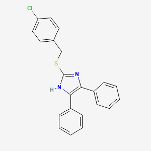 molecular formula C22H17ClN2S B2647701 4-氯苄基4,5-二苯基-1H-咪唑-2-基硫醚 CAS No. 338412-77-4