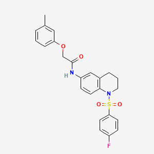 molecular formula C24H23FN2O4S B2647703 N-(1-((4-fluorophenyl)sulfonyl)-1,2,3,4-tetrahydroquinolin-6-yl)-2-(m-tolyloxy)acetamide CAS No. 1005300-41-3