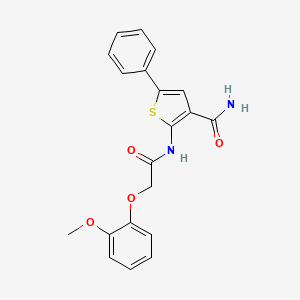 2-(2-(2-Methoxyphenoxy)acetamido)-5-phenylthiophene-3-carboxamide