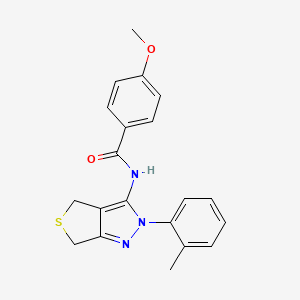 4-methoxy-N-[2-(2-methylphenyl)-4,6-dihydrothieno[3,4-c]pyrazol-3-yl]benzamide