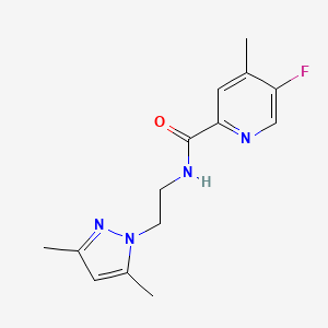 molecular formula C14H17FN4O B2647720 N-[2-(3,5-Dimethylpyrazol-1-yl)ethyl]-5-fluoro-4-methylpyridine-2-carboxamide CAS No. 2415519-87-6