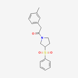 1-(3-(Phenylsulfonyl)pyrrolidin-1-yl)-2-(m-tolyl)ethanone