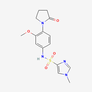 molecular formula C15H18N4O4S B2647732 N-(3-methoxy-4-(2-oxopyrrolidin-1-yl)phenyl)-1-methyl-1H-imidazole-4-sulfonamide CAS No. 1428373-12-9