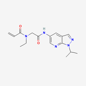 molecular formula C16H21N5O2 B2647735 N-Ethyl-N-[2-oxo-2-[(1-propan-2-ylpyrazolo[3,4-b]pyridin-5-yl)amino]ethyl]prop-2-enamide CAS No. 2361863-27-4
