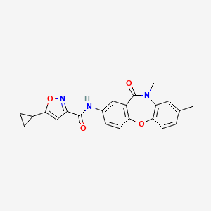 molecular formula C22H19N3O4 B2647736 5-cyclopropyl-N-(8,10-dimethyl-11-oxo-10,11-dihydrodibenzo[b,f][1,4]oxazepin-2-yl)isoxazole-3-carboxamide CAS No. 1396712-48-3