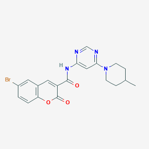 6-bromo-N-(6-(4-methylpiperidin-1-yl)pyrimidin-4-yl)-2-oxo-2H-chromene-3-carboxamide