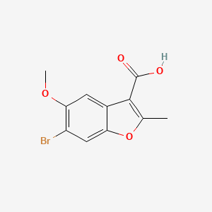 molecular formula C11H9BrO4 B2647746 6-溴-5-甲氧基-2-甲基-1-苯并呋喃-3-羧酸 CAS No. 299198-69-9