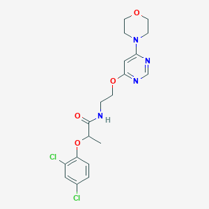 molecular formula C19H22Cl2N4O4 B2647758 2-(2,4-dichlorophenoxy)-N-(2-((6-morpholinopyrimidin-4-yl)oxy)ethyl)propanamide CAS No. 1171500-51-8