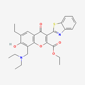 ethyl 3-(1,3-benzothiazol-2-yl)-8-[(diethylamino)methyl]-6-ethyl-7-hydroxy-4-oxo-4H-chromene-2-carboxylate