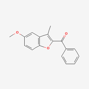 molecular formula C17H14O3 B2647765 (5-Methoxy-3-methyl-1-benzofuran-2-yl)(phenyl)methanone CAS No. 303145-44-0