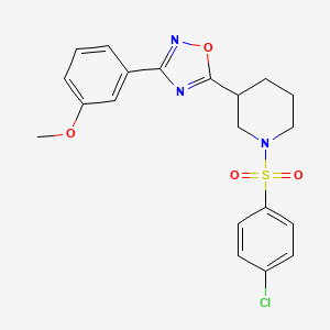 5-[1-(4-Chlorophenyl)sulfonylpiperidin-3-yl]-3-(3-methoxyphenyl)-1,2,4-oxadiazole