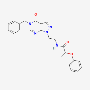 molecular formula C23H23N5O3 B2647774 N-(2-{5-benzyl-4-oxo-1H,4H,5H-pyrazolo[3,4-d]pyrimidin-1-yl}ethyl)-2-phenoxypropanamide CAS No. 921911-31-1