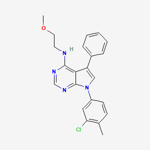 molecular formula C22H21ClN4O B2647778 7-(3-氯-4-甲基苯基)-N-(2-甲氧基乙基)-5-苯基-7H-吡咯并[2,3-d]嘧啶-4-胺 CAS No. 477229-29-1