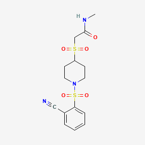 2-((1-((2-cyanophenyl)sulfonyl)piperidin-4-yl)sulfonyl)-N-methylacetamide