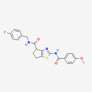 N-(4-fluorobenzyl)-2-(4-methoxybenzamido)-5,6-dihydro-4H-cyclopenta[d]thiazole-4-carboxamide