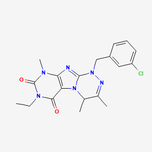 1-[(3-chlorophenyl)methyl]-7-ethyl-3,4,9-trimethyl-5,7,9-trihydro-4H-1,2,4-tri azino[4,3-h]purine-6,8-dione