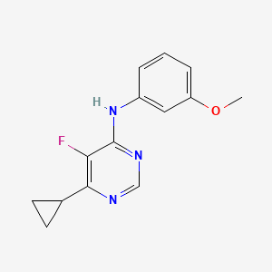 molecular formula C14H14FN3O B2647799 6-Cyclopropyl-5-fluoro-N-(3-methoxyphenyl)pyrimidin-4-amine CAS No. 2415633-24-6