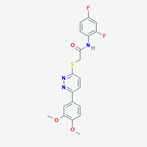 molecular formula C20H17F2N3O3S B2647800 N-(2,4-difluorophenyl)-2-((6-(3,4-dimethoxyphenyl)pyridazin-3-yl)thio)acetamide CAS No. 893993-59-4