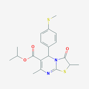 molecular formula C19H22N2O3S2 B264781 isopropyl 2,7-dimethyl-5-[4-(methylsulfanyl)phenyl]-3-oxo-2,3-dihydro-5H-[1,3]thiazolo[3,2-a]pyrimidine-6-carboxylate 