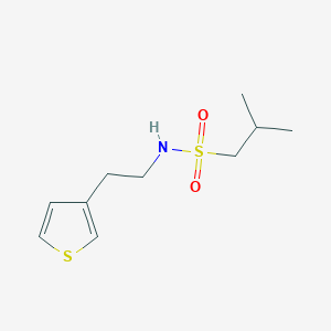 molecular formula C10H17NO2S2 B2647813 2-甲基-N-(2-(噻吩-3-基)乙基)丙烷-1-磺酰胺 CAS No. 1251625-02-1