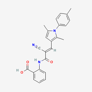 molecular formula C24H21N3O3 B2647815 2-[[(E)-2-cyano-3-[2,5-dimethyl-1-(4-methylphenyl)pyrrol-3-yl]prop-2-enoyl]amino]benzoic acid CAS No. 1057436-62-0