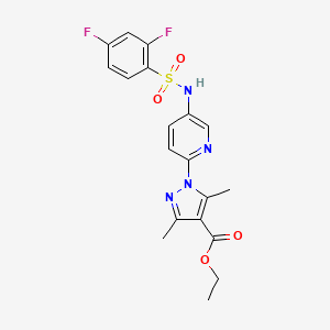 ethyl 1-(5-{[(2,4-difluorophenyl)sulfonyl]amino}-2-pyridinyl)-3,5-dimethyl-1H-pyrazole-4-carboxylate