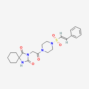3-[2-oxo-2-[4-[(E)-2-phenylethenyl]sulfonylpiperazin-1-yl]ethyl]-1,3-diazaspiro[4.5]decane-2,4-dione