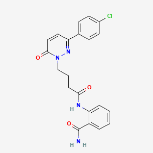 molecular formula C21H19ClN4O3 B2647824 2-(4-(3-(4-chlorophenyl)-6-oxopyridazin-1(6H)-yl)butanamido)benzamide CAS No. 946321-13-7