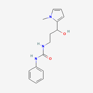 molecular formula C15H19N3O2 B2647829 1-(3-hydroxy-3-(1-methyl-1H-pyrrol-2-yl)propyl)-3-phenylurea CAS No. 1790210-38-6