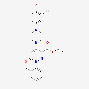 Ethyl 4-[4-(3-chloro-4-fluorophenyl)piperazin-1-yl]-1-(2-methylphenyl)-6-oxo-1,6-dihydropyridazine-3-carboxylate