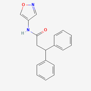 molecular formula C18H16N2O2 B2647837 N-(异恶唑-4-基)-3,3-二苯基丙酰胺 CAS No. 1396678-56-0