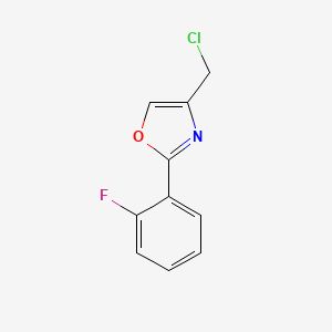 molecular formula C10H7ClFNO B2647838 4-(Chloromethyl)-2-(2-fluorophenyl)oxazole CAS No. 1038362-92-3