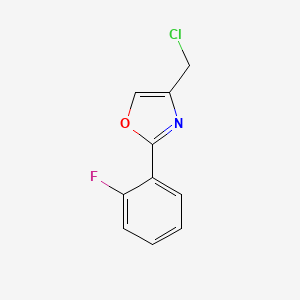 molecular formula C10H7ClFNO B2647838 4-(Chloromethyl)-2-(2-fluorophenyl)-1,3-oxazole CAS No. 1038362-92-3