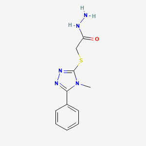 molecular formula C11H13N5OS B2647839 2-[(4-methyl-5-phenyl-4H-1,2,4-triazol-3-yl)thio]acetohydrazide CAS No. 120873-48-5