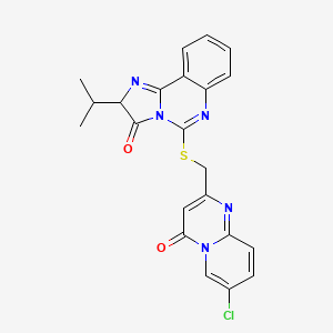 5-[({7-chloro-4-oxo-4H-pyrido[1,2-a]pyrimidin-2-yl}methyl)sulfanyl]-2-(propan-2-yl)-2H,3H-imidazo[1,2-c]quinazolin-3-one