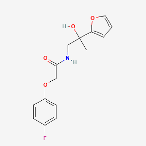 molecular formula C15H16FNO4 B2647842 2-(4-fluorophenoxy)-N-(2-(furan-2-yl)-2-hydroxypropyl)acetamide CAS No. 1396848-50-2